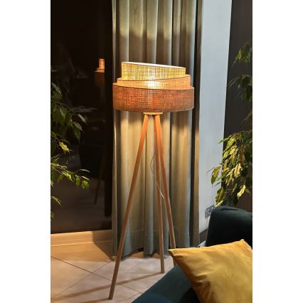 Duolla - Lampada con piedistallo YUTE TRIO 1xE27/15W/230V diametro 45 cm marrone/grigio/beige
