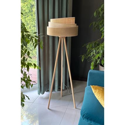 Duolla - Lampada con piedistallo YUTE TRIO 1xE27/15W/230V diametro 45 cm marrone/grigio/beige