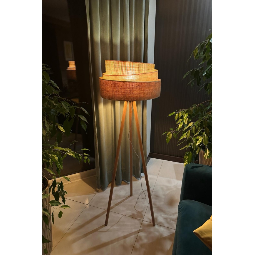 Duolla - Lampada con piedistallo YUTE TRIO 1xE27/15W/230V diametro 45 cm marrone/grigio/beige