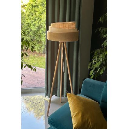 Duolla - Lampada con piedistallo YUTE TRIO 1xE27/15W/230V diametro 45 cm marrone/grigio/beige