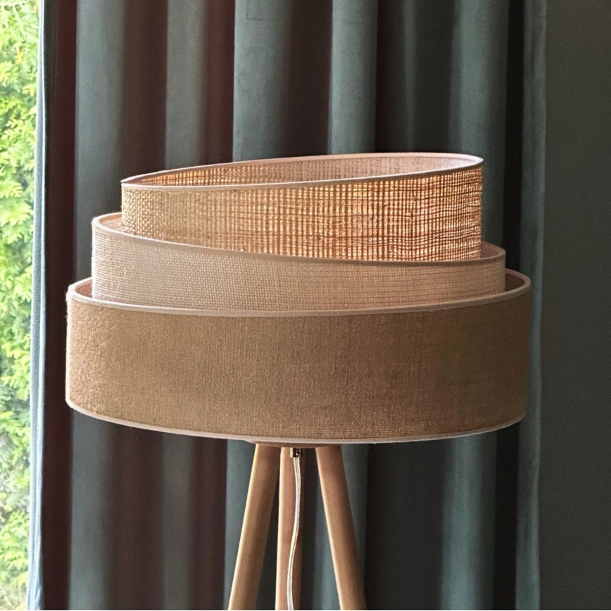 Duolla - Lampada con piedistallo YUTE TRIO 1xE27/15W/230V diametro 45 cm marrone/grigio/beige