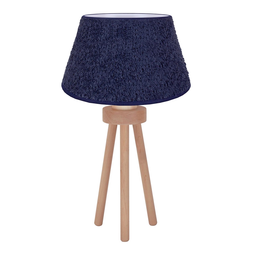Duolla - Lampada da tavolo BOUCLE 1xE27/15W/230V diametro 28 cm blu/legno