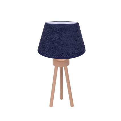 Duolla - Lampada da tavolo BOUCLE 1xE27/15W/230V diametro 28 cm blu/legno