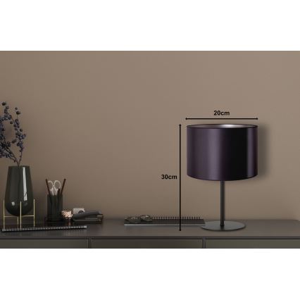 Duolla - Lampada da tavolo CANNES 1xE14/15W/230V diametro 20 cm nero/argento