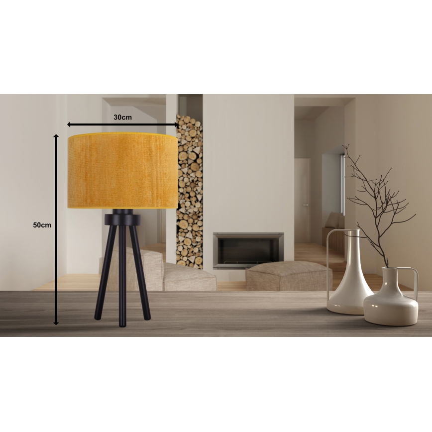 Duolla - Lampada da tavolo LYON 1xE27/15W/230V diametro 30 cm giallo