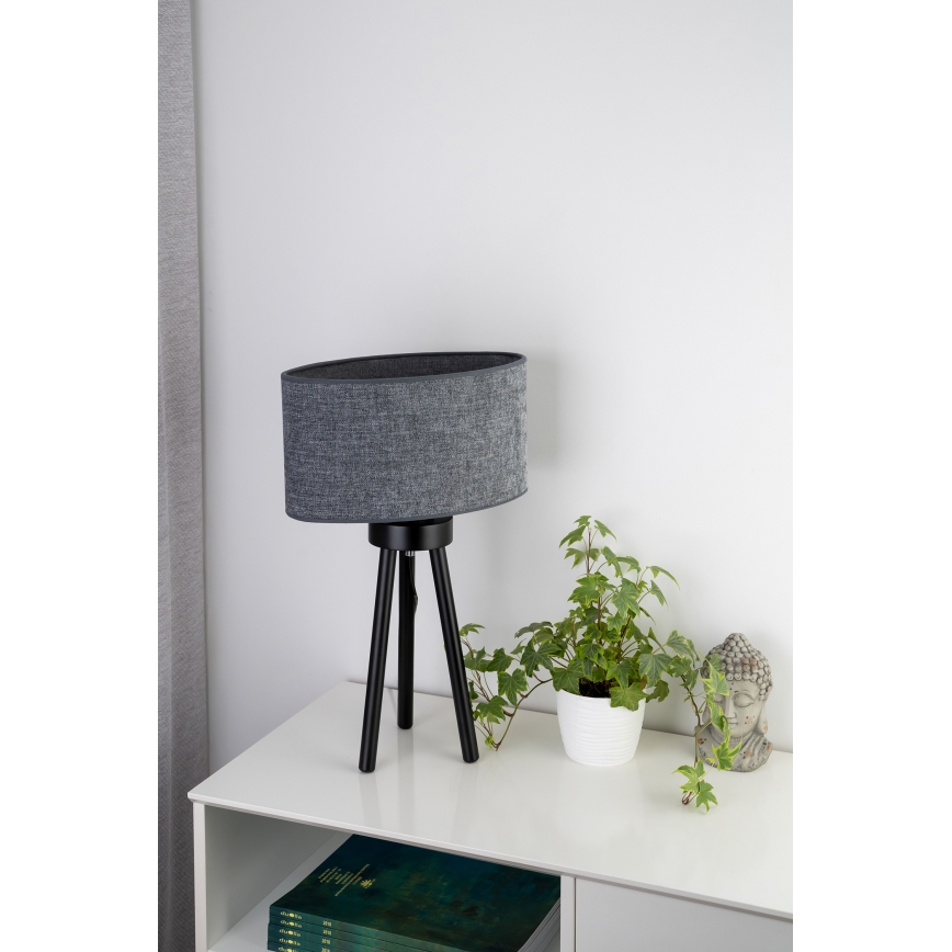 Duolla - Lampada da tavolo OVAL 1xE27/15W/230V diametro 30 cm grigio