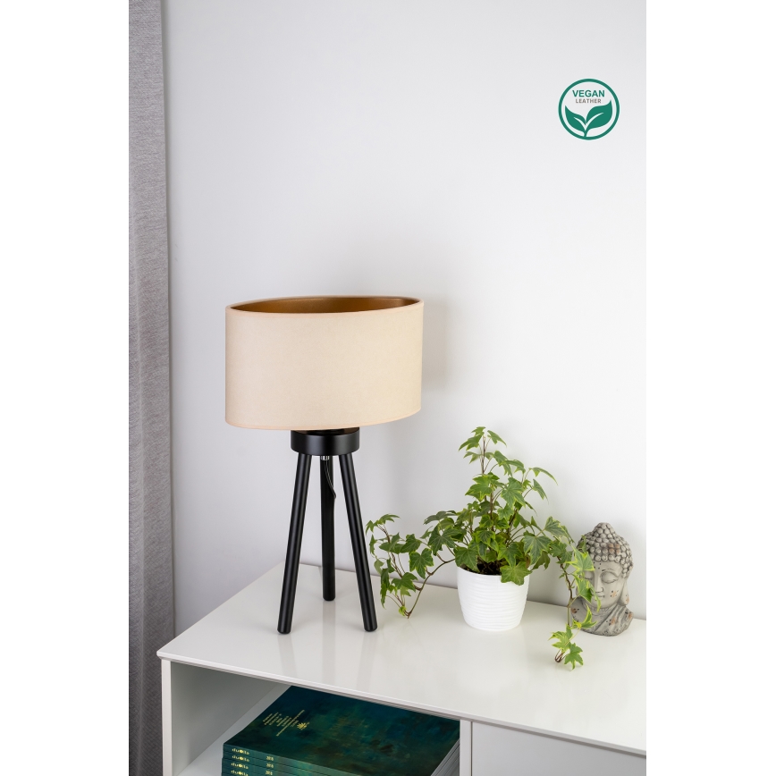 Duolla - Lampada da tavolo OVAL VEGAN 1xE27/15W/230V diametro 30 cm color crema