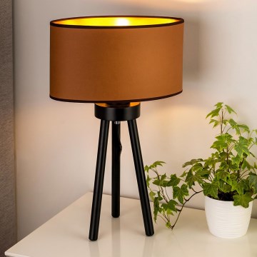 Duolla - Lampada da tavolo OVAL VEGAN 1xE27/15W/230V diametro 30 cm marrone