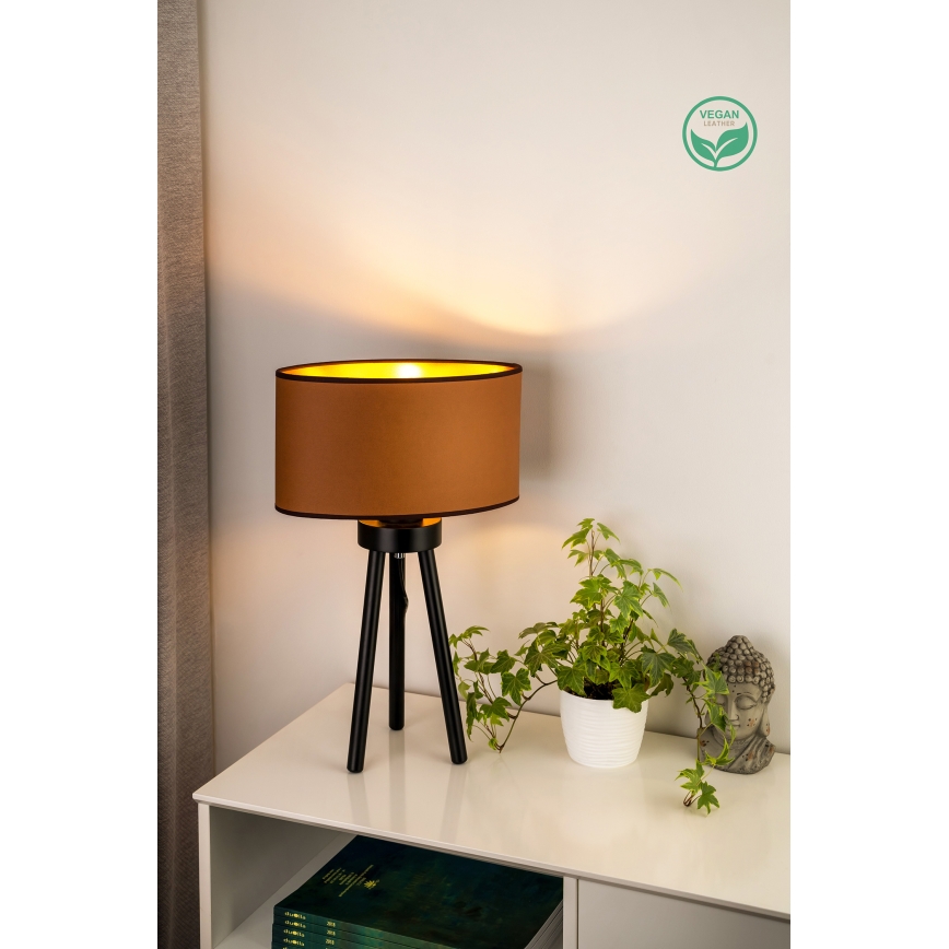 Duolla - Lampada da tavolo OVAL VEGAN 1xE27/15W/230V diametro 30 cm marrone