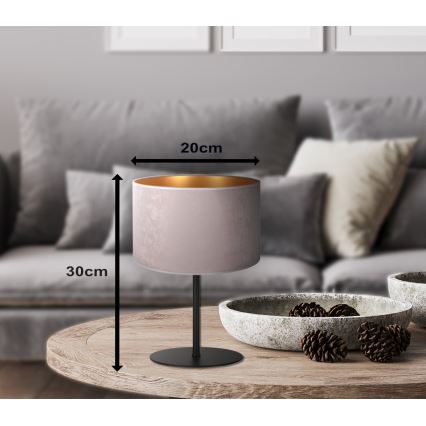 Duolla - Lampada da tavolo ROLLER 1xE14/15W/230V diametro 20 cm grigio/oro