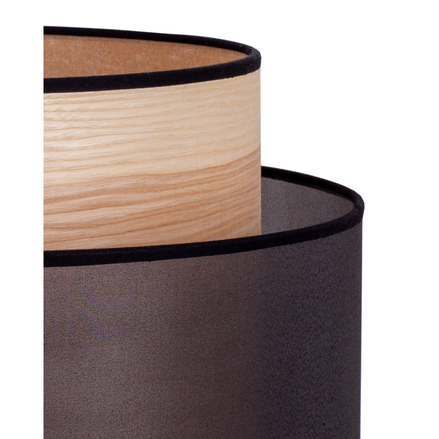 Duolla - Lampada da tavolo WOOD BOHO 1xE27/15W/230V diametro 25 cm nero/beige