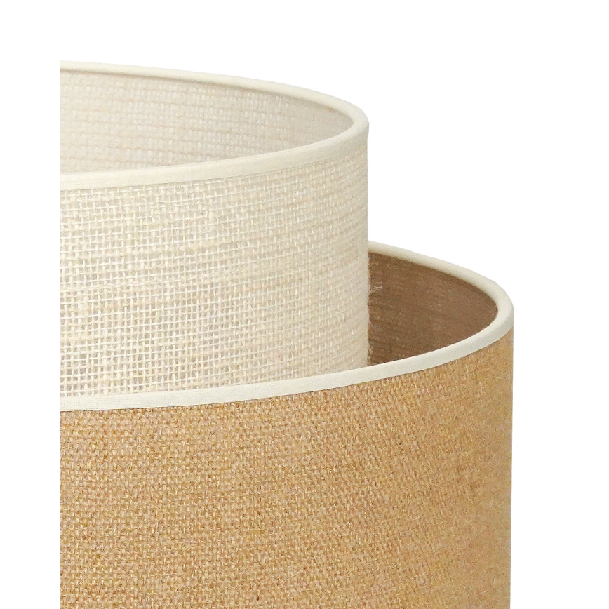 Duolla - Lampada da tavolo YUTE BOHO 1xE27/15W/230V diametro 25 cm marrone/color crema