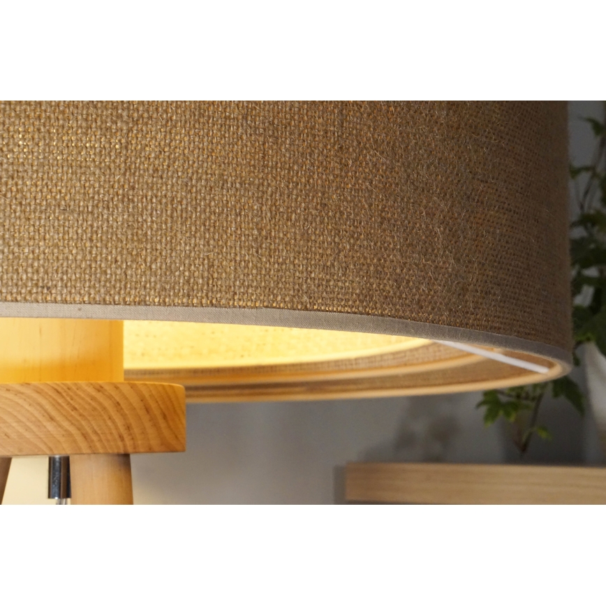 Duolla - Lampada da tavolo YUTE TRIO 1xE27/15W/230V diametro 25 cm marrone/grigio/beige