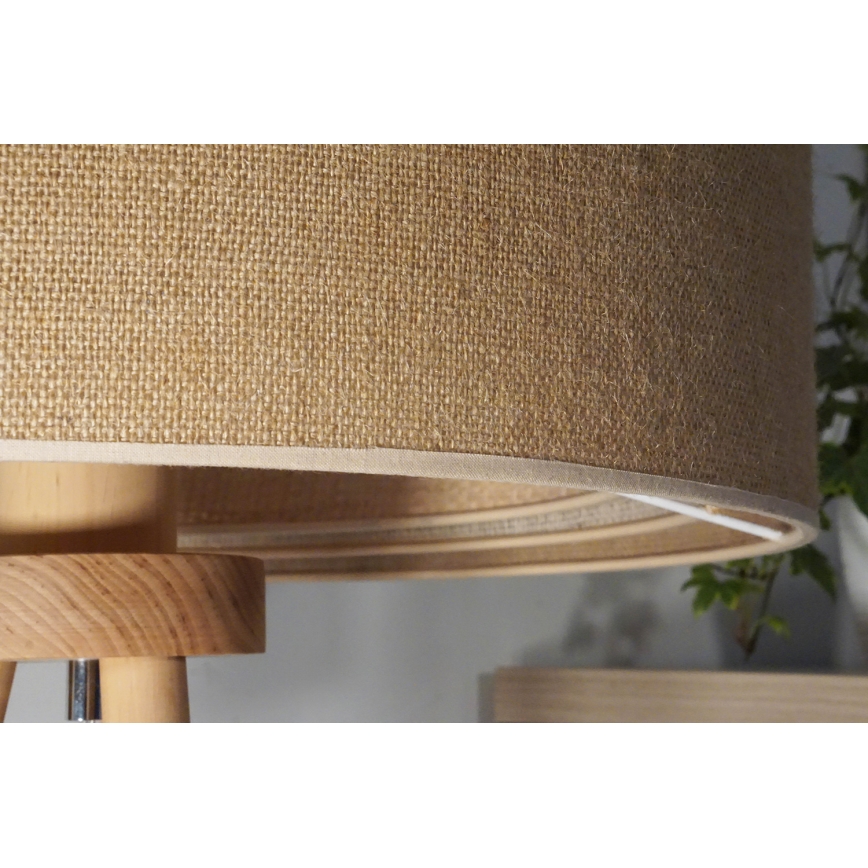 Duolla - Lampada da tavolo YUTE TRIO 1xE27/15W/230V diametro 25 cm marrone/grigio/beige