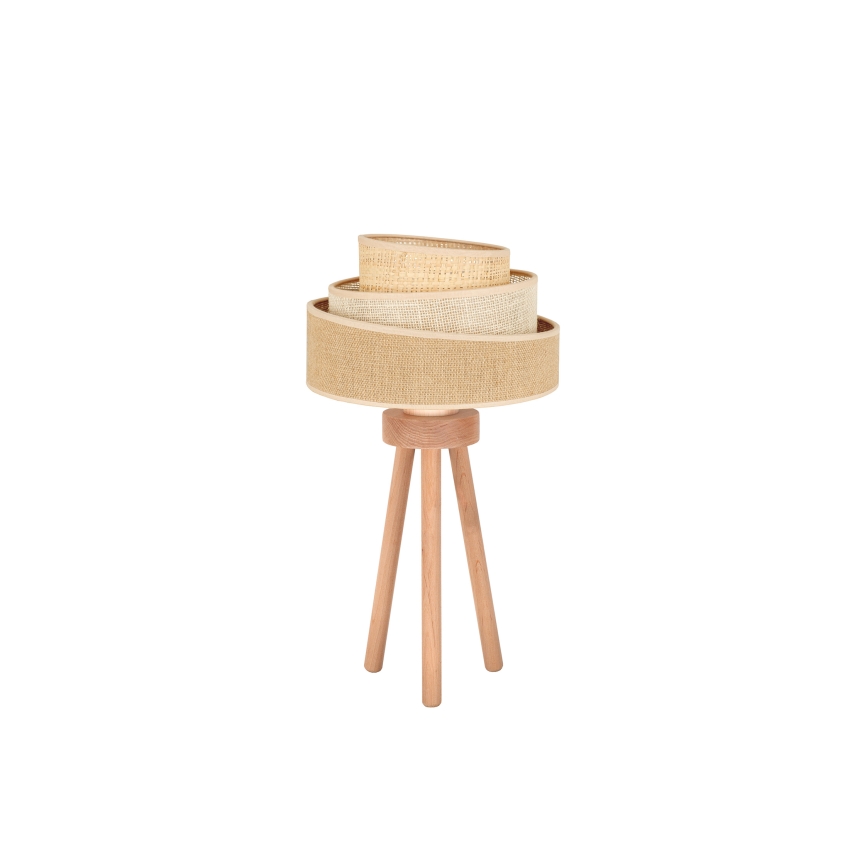 Duolla - Lampada da tavolo YUTE TRIO 1xE27/15W/230V diametro 25 cm marrone/grigio/beige