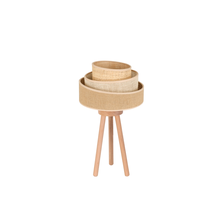 Duolla - Lampada da tavolo YUTE TRIO 1xE27/15W/230V diametro 25 cm marrone/grigio/beige