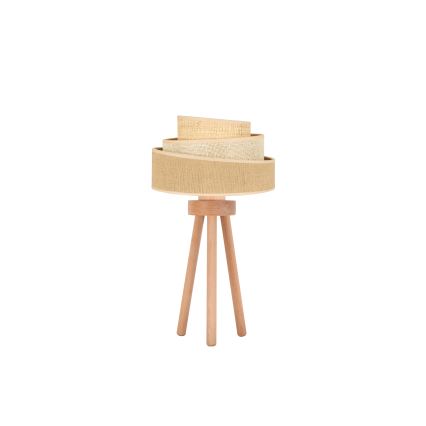 Duolla - Lampada da tavolo YUTE TRIO 1xE27/15W/230V diametro 25 cm marrone/grigio/beige
