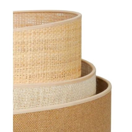 Duolla - Lampada da tavolo YUTE TRIO 1xE27/15W/230V diametro 25 cm marrone/grigio/beige