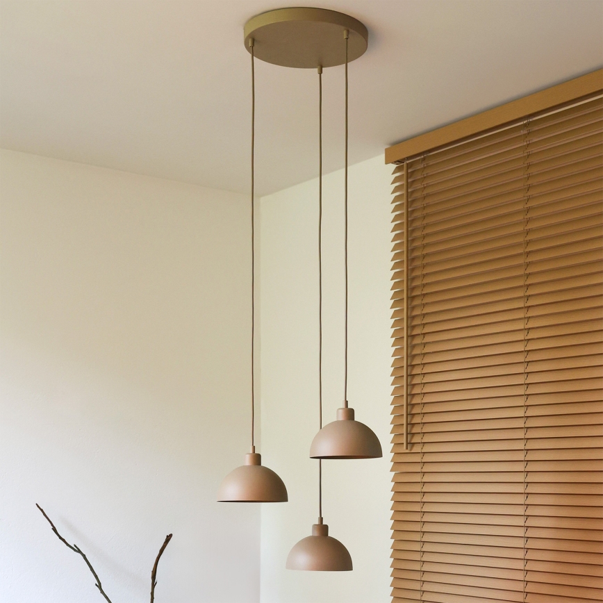 Duolla - Lampadario a cavo IRONLINE 3xE27/15W/230V beige