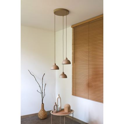 Duolla - Lampadario a cavo IRONLINE 3xE27/15W/230V beige