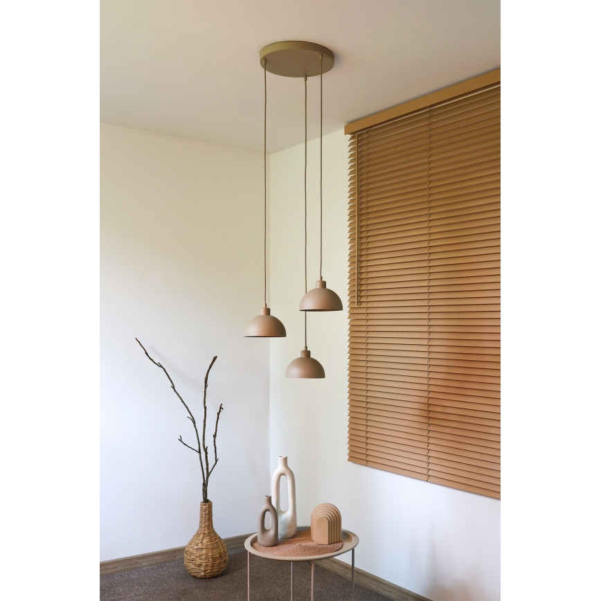 Duolla - Lampadario a cavo IRONLINE 3xE27/15W/230V beige