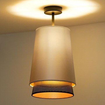 Duolla - Lampadario a plafone BELL SHINY 1xE27/15W/230V diametro 25 cm argento/nero