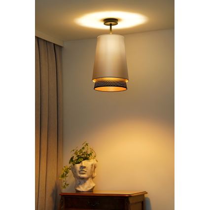 Duolla - Lampadario a plafone BELL SHINY 1xE27/15W/230V diametro 25 cm argento/nero