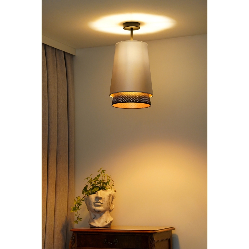 Duolla - Lampadario a plafone BELL SHINY 1xE27/15W/230V diametro 25 cm argento/nero