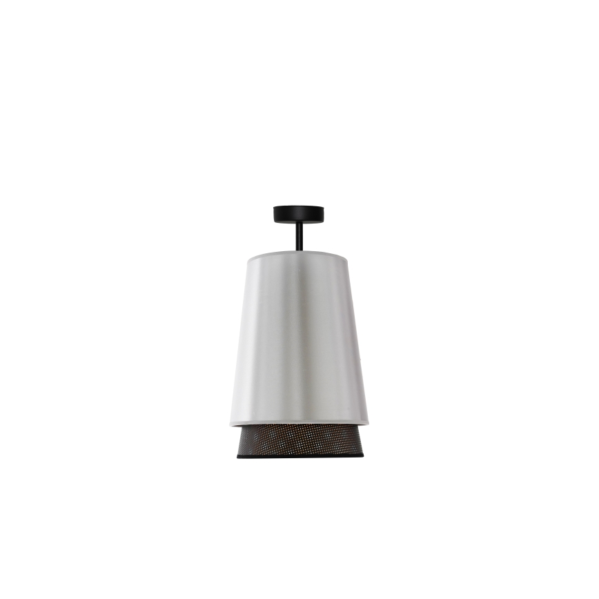 Duolla - Lampadario a plafone BELL SHINY 1xE27/15W/230V diametro 25 cm argento/nero