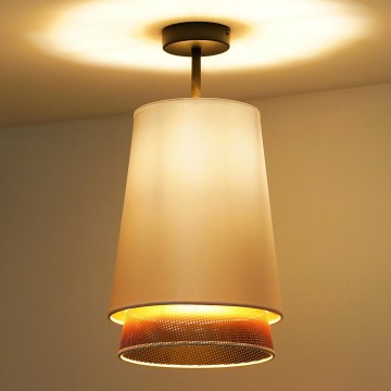 Duolla - Lampadario a plafone BELL SHINY 1xE27/15W/230V diametro 25 cm bianco/rame