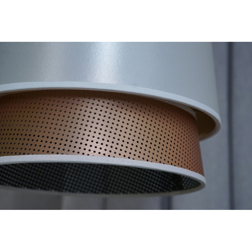 Duolla - Lampadario a plafone BELL SHINY 1xE27/15W/230V diametro 25 cm bianco/rame