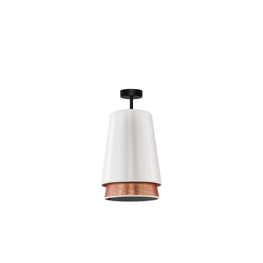 Duolla - Lampadario a plafone BELL SHINY 1xE27/15W/230V diametro 25 cm bianco/rame