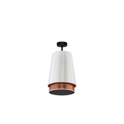 Duolla - Lampadario a plafone BELL SHINY 1xE27/15W/230V diametro 25 cm bianco/rame
