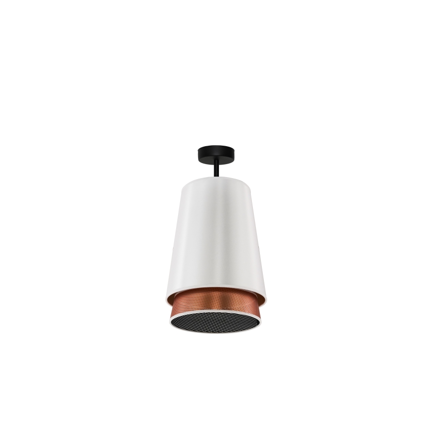 Duolla - Lampadario a plafone BELL SHINY 1xE27/15W/230V diametro 25 cm bianco/rame