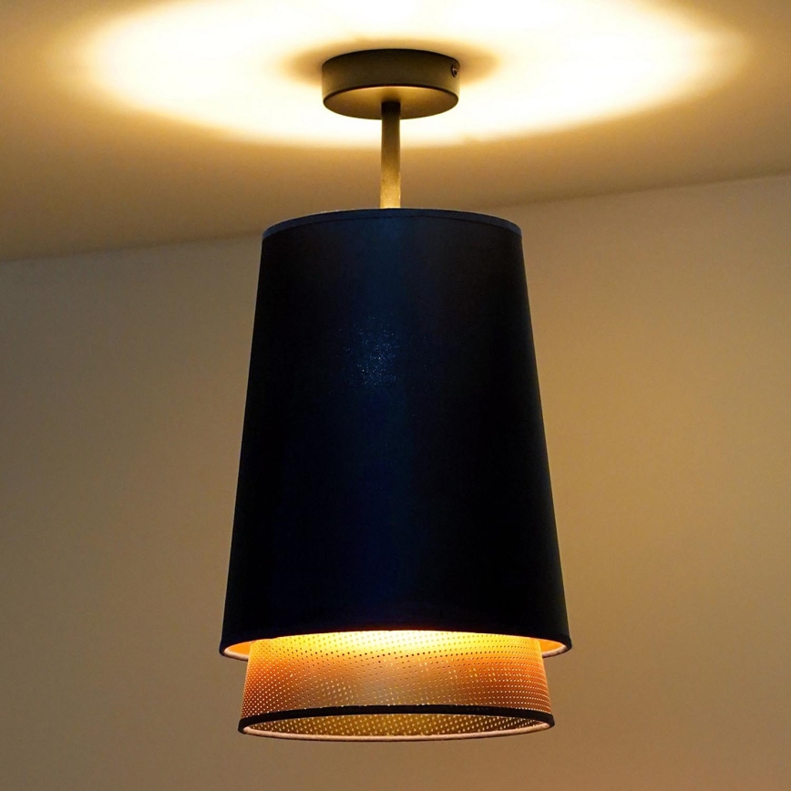 Duolla - Lampadario a plafone BELL SHINY 1xE27/15W/230V diametro 25 cm blu/rame