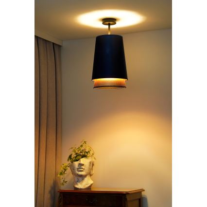 Duolla - Lampadario a plafone BELL SHINY 1xE27/15W/230V diametro 25 cm blu/rame