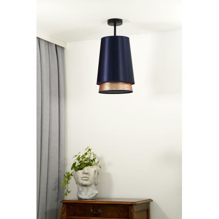 Duolla - Lampadario a plafone BELL SHINY 1xE27/15W/230V diametro 25 cm blu/rame