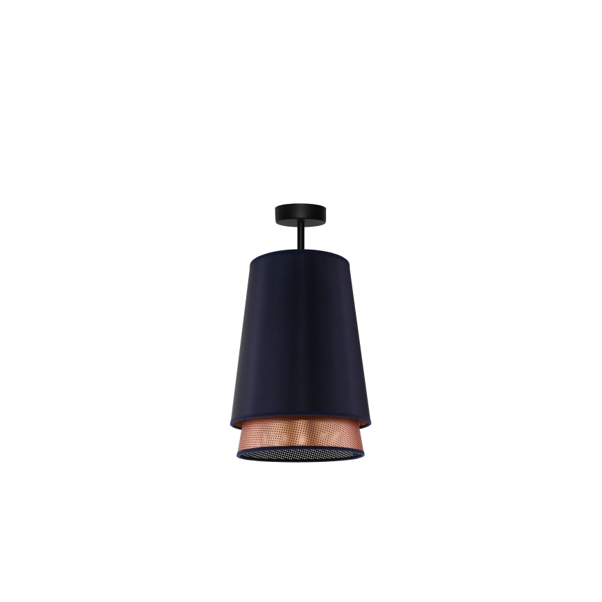 Duolla - Lampadario a plafone BELL SHINY 1xE27/15W/230V diametro 25 cm blu/rame