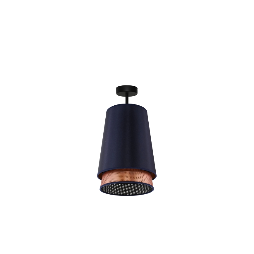 Duolla - Lampadario a plafone BELL SHINY 1xE27/15W/230V diametro 25 cm blu/rame