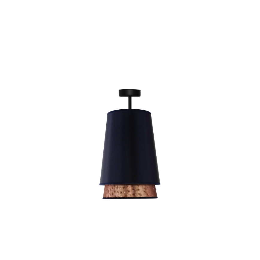 Duolla - Lampadario a plafone BELL SHINY 1xE27/15W/230V diametro 25 cm blu/rame