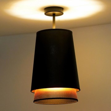Duolla - Lampadario a plafone BELL SHINY 1xE27/15W/230V diametro 25 cm nero/rame