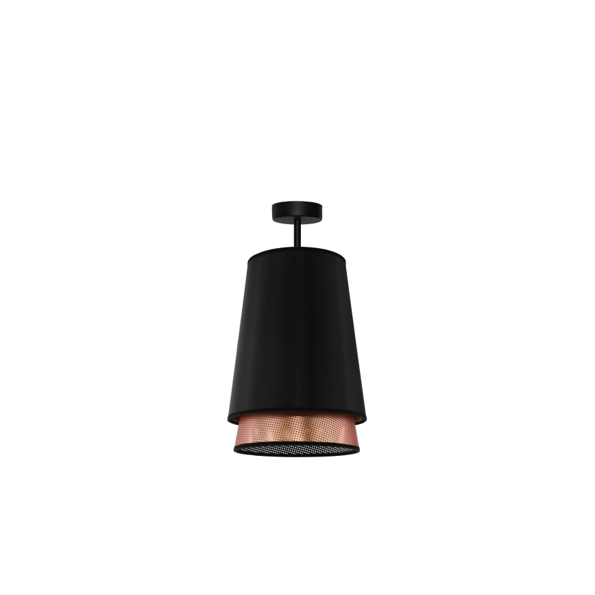 Duolla - Lampadario a plafone BELL SHINY 1xE27/15W/230V diametro 25 cm nero/rame