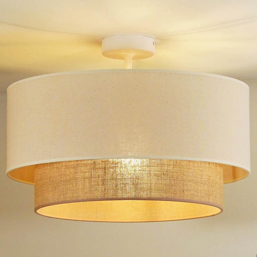 Duolla - Lampadario a plafone BOHO 1xE27/15W/230V diametro 45 cm color crema/marrone