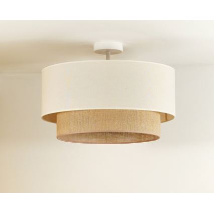 Duolla - Lampadario a plafone BOHO 1xE27/15W/230V diametro 45 cm color crema/marrone
