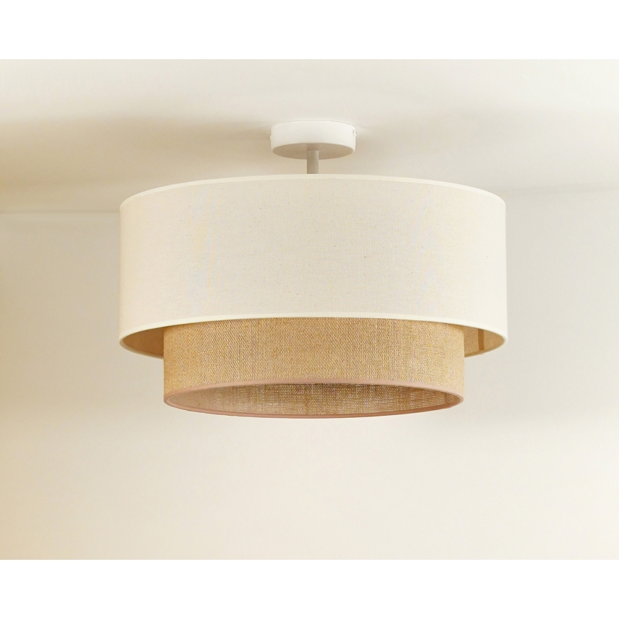 Duolla - Lampadario a plafone BOHO 1xE27/15W/230V diametro 45 cm color crema/marrone