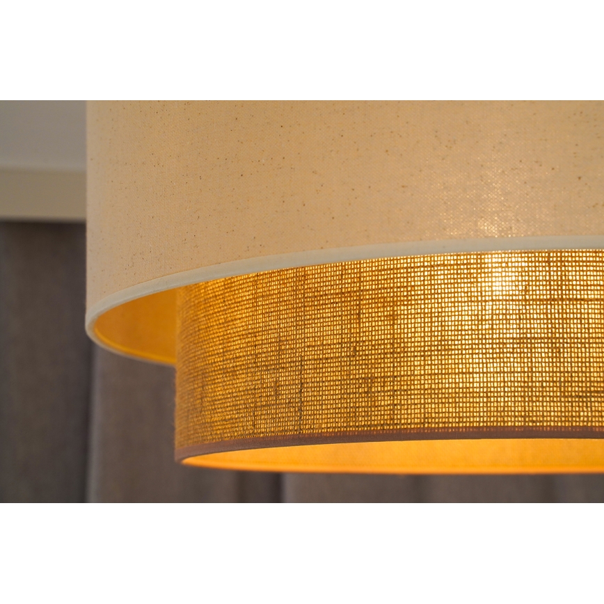 Duolla - Lampadario a plafone BOHO 1xE27/15W/230V diametro 45 cm color crema/marrone