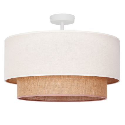 Duolla - Lampadario a plafone BOHO 1xE27/15W/230V diametro 45 cm color crema/marrone