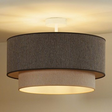 Duolla - Lampadario a plafone BOHO ECO RECYCLING 1xE27/15W/230V diametro 45 cm marrone/color crema