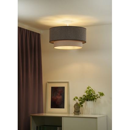 Duolla - Lampadario a plafone BOHO ECO RECYCLING 1xE27/15W/230V diametro 45 cm marrone/color crema