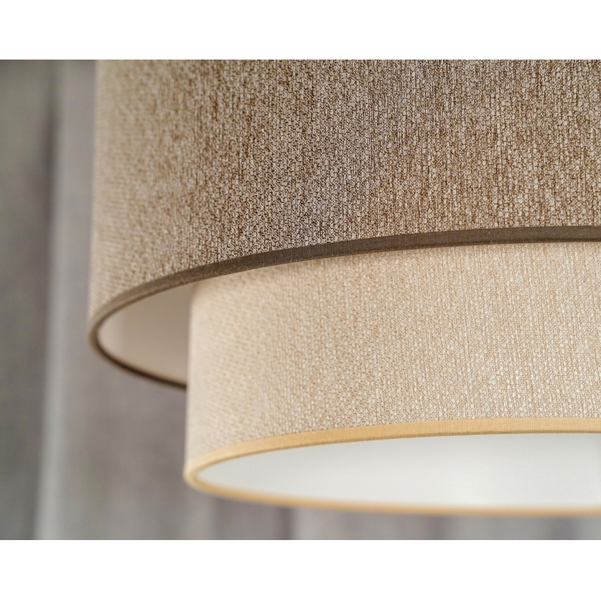 Duolla - Lampadario a plafone BOHO ECO RECYCLING 1xE27/15W/230V diametro 45 cm marrone/color crema